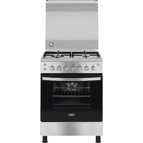 316ICF5glqL.jpg بوتاجاز غاز 60 سم كول كاست (إصدار عصري)، 4 شعلات، قائم بذاته مع موقد غاز، نظام أمان كامل، بوتاجاز من الفولاذ المقاوم للصدأ المصقول من زانوسي، لون فضي، ZCG61296XB - الصورة 1