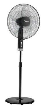 مروحة ستاند 45 سم 25MT-75W-BK من ميديا، محرك نحاسي، 75 وات، تصل إلى 18 دورة في الدقيقة، 1300 شفرات متينة مقاومة للصدمات، هادئة 5% هدوء، طول قابل للتعديل، يصل إلى 1.57 م، أسود - Image 3