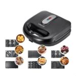 ⁦صانعة ساندويتش من سوكاني موديل 907 بتصميم حديث بطلاء غير لاصق وبلاستيك باللون الأسود 750 واط مع لمس بارد والتحكم بدرجة الحرارة⁩ - الصورة ⁦2⁩