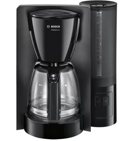 5a7cf34f656511c196b30e62d7749ae70a42665d_bosch_coffee_maker_1200_watt___tka6a043.jpg ماكينة قهوة بوش كومفورت لاين ، سعة 1.25 لتر ، 15 كوب ، 1200 وات ، اسود - TKA6A043 - الصورة 1